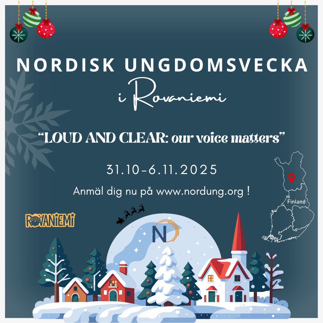 Nordiska ungdomsveckan ”LOUD AND CLEAR: our voice matters” – ansök om plats senast 30.9 featured image