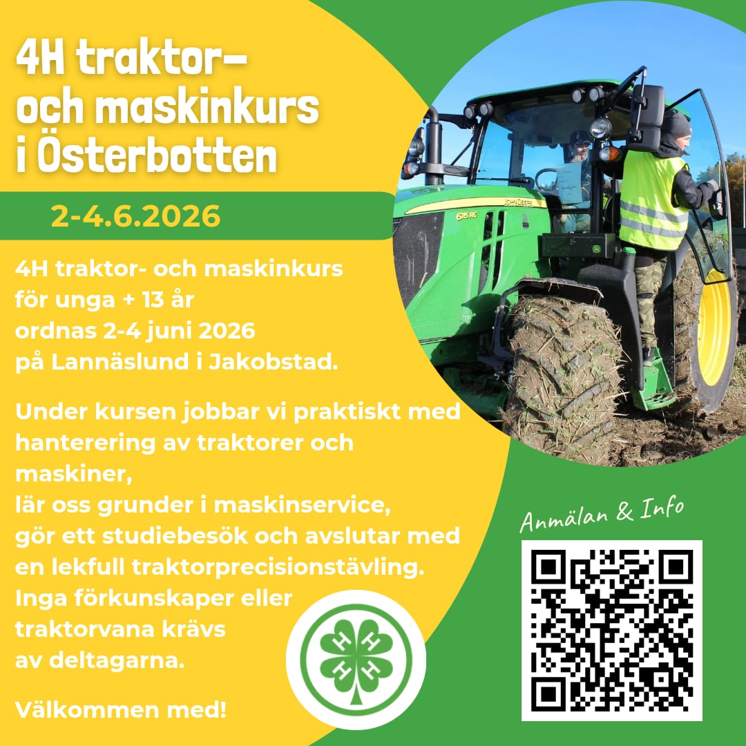 4H traktor- och maskinkurs för unga i Österbotten featured image